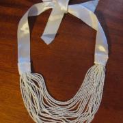Ожерелье. Бисер, атласная лента. Коллективная работа.